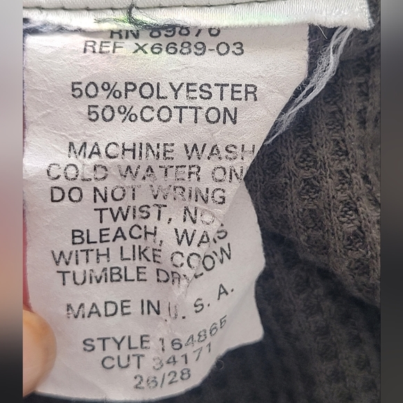 Vintage 90s green cream tan plaid waffle knit grunge top 26/28 - Picture 7 of 7